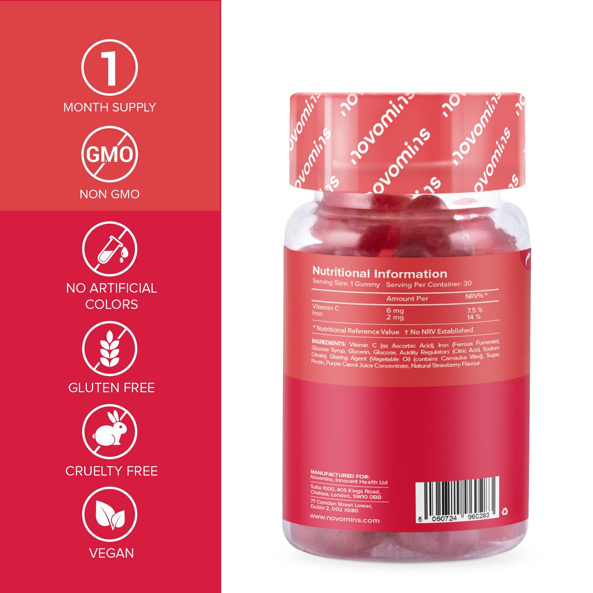 Kids Iron Gummies – Iron Supplement for Kids – Energy & Immune System – Vegan - Maple Wellness Supplements