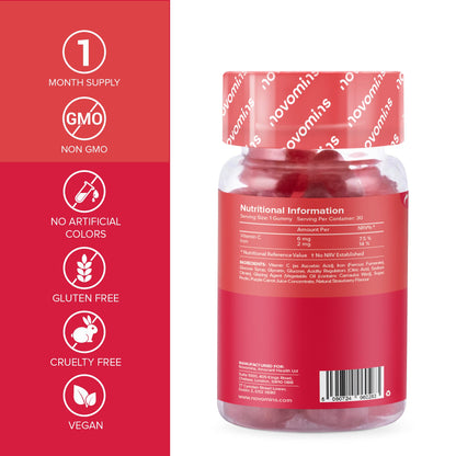 Kids Iron Gummies – Iron Supplement for Kids – Energy & Immune System – Vegan - Maple Wellness Supplements