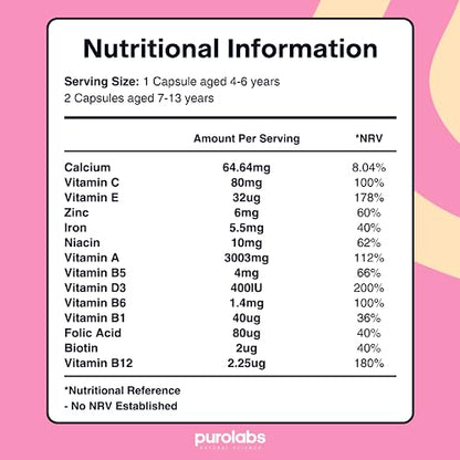 Kids Vitamins - Multivitamin for Kids with Calcium, Zinc, Iron, Vitamin C, B12, D3 and More - Maple Wellness Supplements