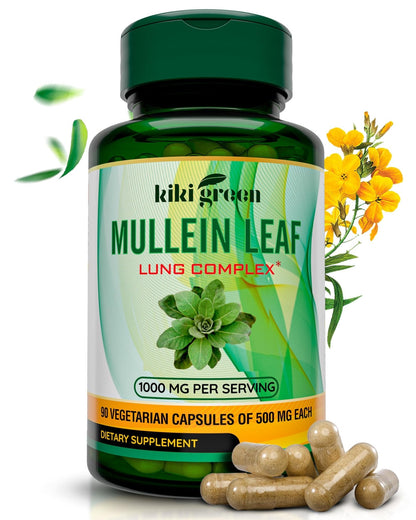 KIKI Green Mullein Leaf Extract Capsules - Herbal Respiratory Supplement - for Lung Cleans - Maple Wellness Supplements