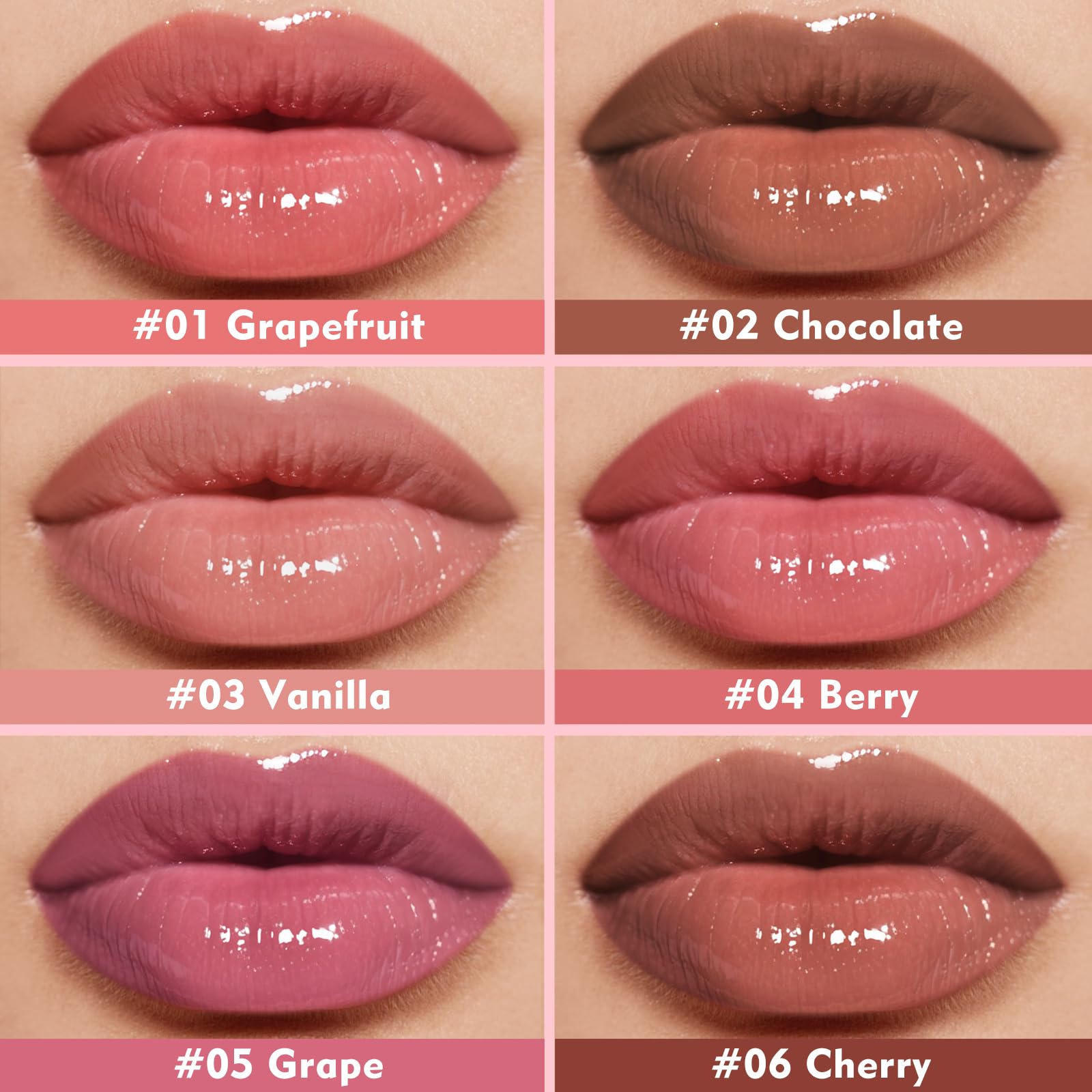 KIMUSE 6 Pcs Tinted Lip Butter Hydration Balm Set, 6 Flavored Shades Hydrating Plumping Gloss with Hyaluronic Acid & Vitamin E, Sheer Tint, Non-Sticky | Vegan Lip Care Makeup for Dry Lips & Daily - Maple Wellness Supplements