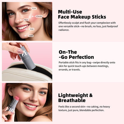 KIMUSE Cream Contour Stick Duo, Cream Blush Stick, Bronzer Shaping Stick, Creamy, Highly Pigmented, Long Lasting, Vegan Face Make Up Sticks - Maple Wellness Supplements