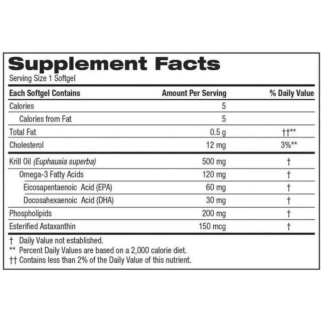 Kir-kland Signature Krill Oil 500 Milligram 160 Softgels - Maple Wellness Supplements