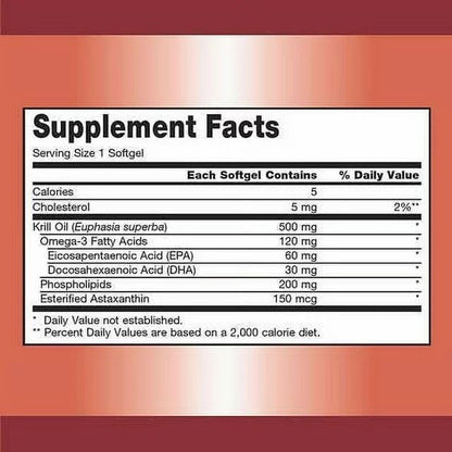 Kir-kland Signature Krill Oil 500 Milligram 160 Softgels - Maple Wellness Supplements