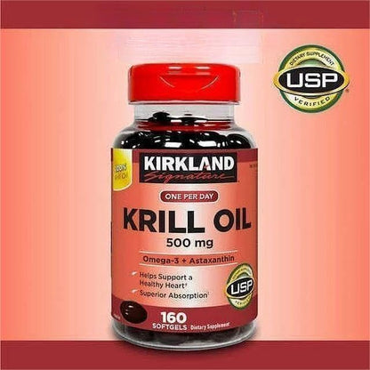 Kir-kland Signature Krill Oil 500 Milligram 160 Softgels - Maple Wellness Supplements