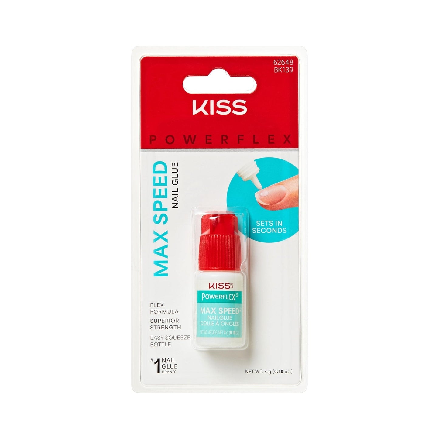 KISS PowerFlex Maximum Speed Nail Glue - Fast Drying Adhesive for Glue-On Nails - Maple Wellness Supplements
