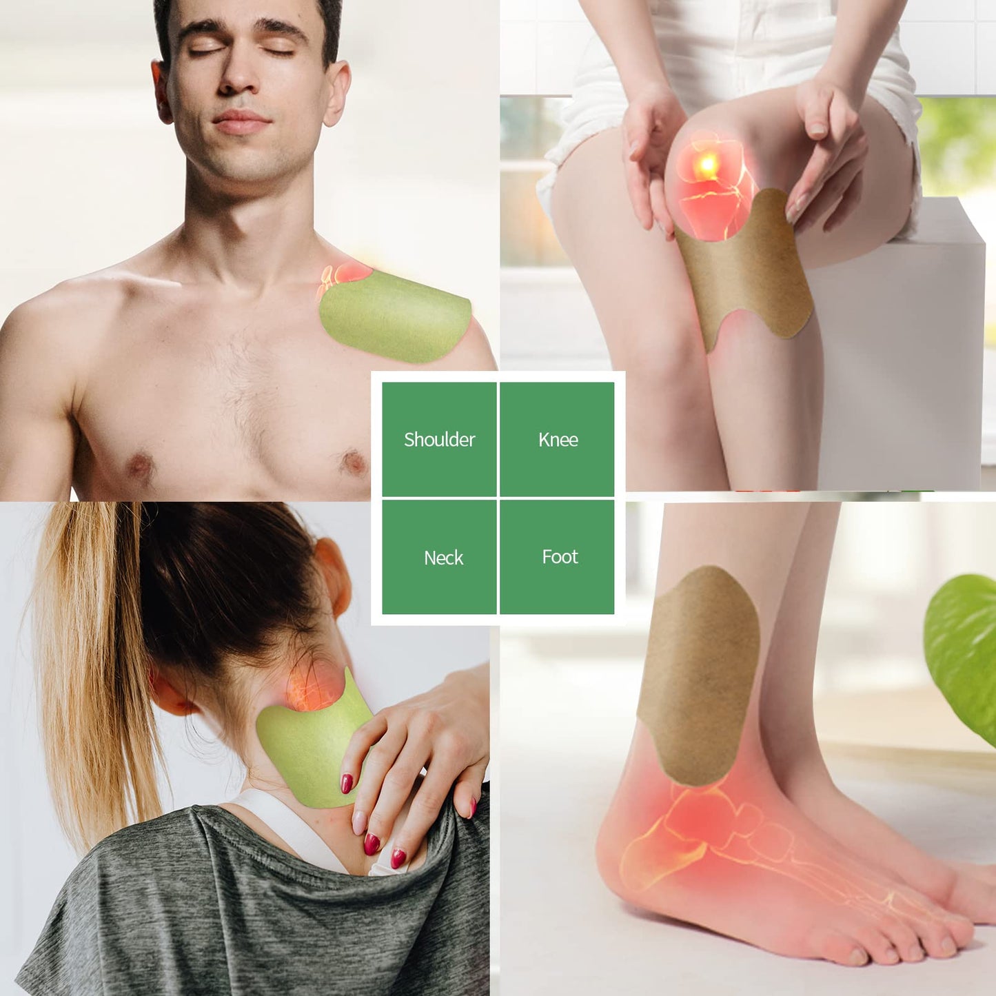 Knee Patch 72 Pcs, for The Relief of Muscle Pain in Joints, Neck and Shoulders, Long-Lasting Warm Knee Patches - Maple Wellness Supplements