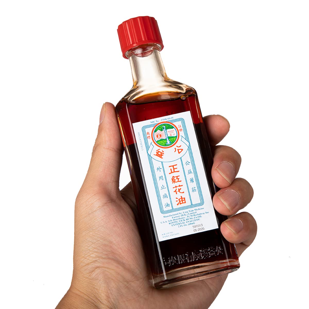 Koong Yick Hung FA Red Flower External Analgesic Oil, Simple Backache Arthritis Strains Bruises Sprain, Authentic US Import (One Pack) - Maple Wellness Supplements