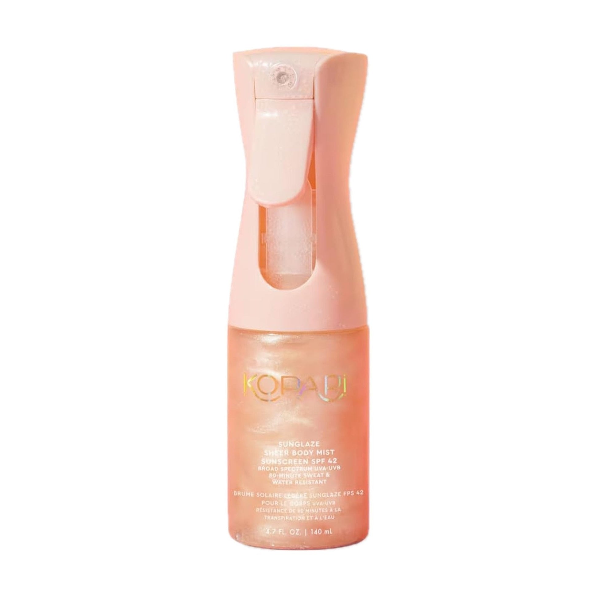 Kopari Rose Gold Sunglaze Sheer Body Mist Sunscreen SPF 42, Infused with Shimmering Body Oil, Hydrating Mist, Hydrates - Maple Wellness Supplements