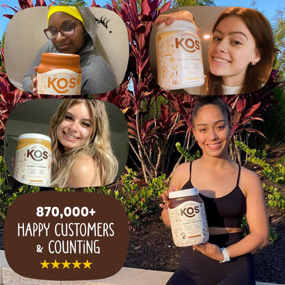 KOS Vegan Protein Powder Erythritol Free, Chocolate - Organic Pea Protein Blend, Plant Based Superfood Rich in Vitamins & Minerals - Keto, Dairy Free - Meal Replacement for Women & Men, 28 Servings - Maple Wellness Supplements