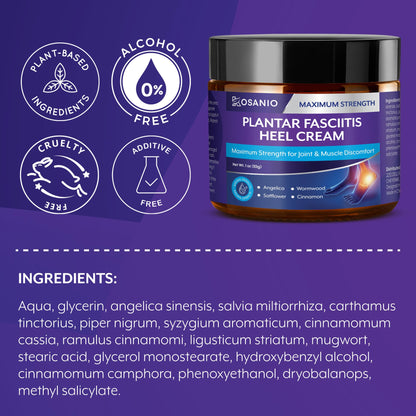KOSANIO Plantar Fasciitis Relief Cream - Heel Discomfort Relief for Plantar Fasciitis, Foot, Knee, Hands, Legs - Natural Herbal Concentrate Formula - (30g / 1 oz (Pack of 1)) - Maple Wellness Supplements