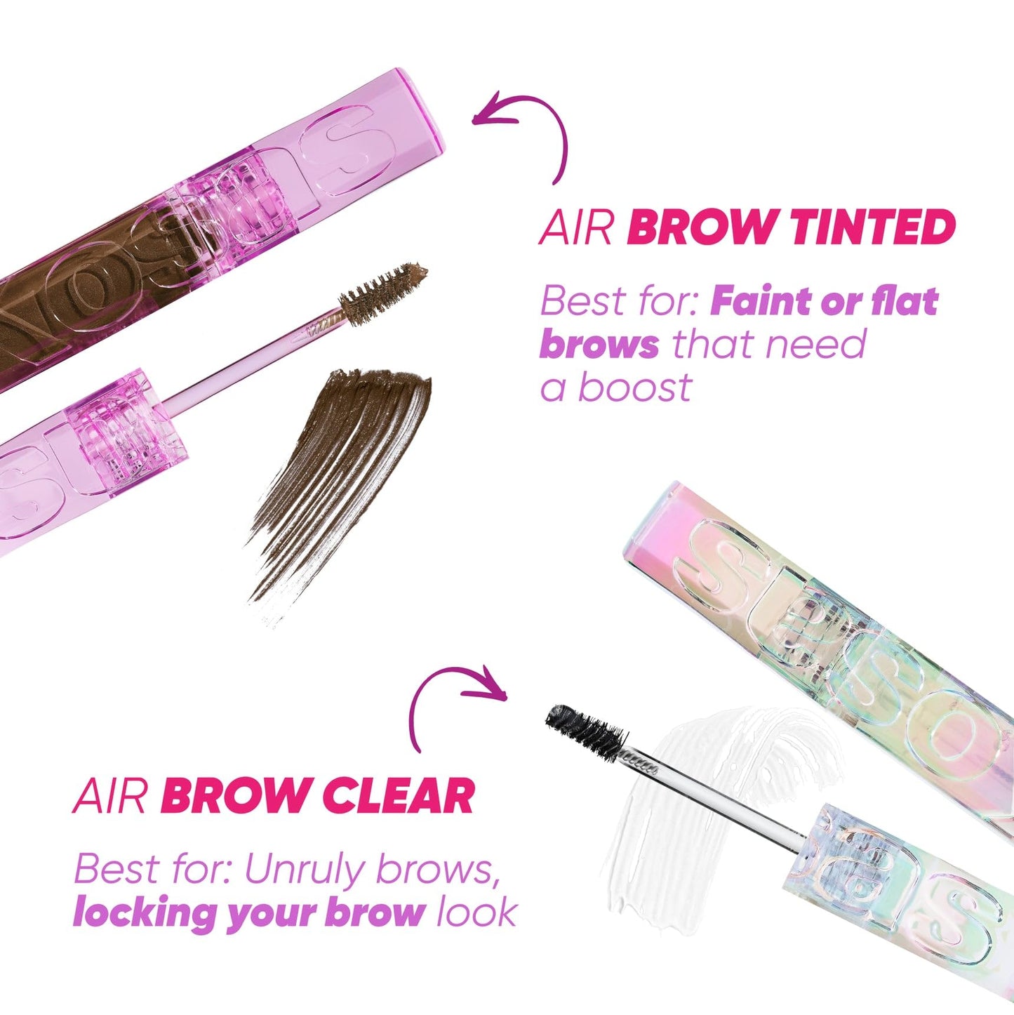 Kosas Air Brow Tinted Eyebrow Gel – Volumizing Brow Gel with Flexible Long-Lasting Hold, Clear - Maple Wellness Supplements