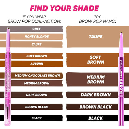 Kosas Brow Pop Eyebrow Pencil – Brow Pencil with Spoolie, Medium Brown - Maple Wellness Supplements
