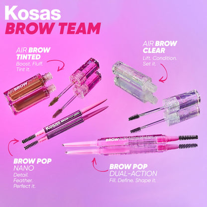 Kosas Brow Pop Nano Eyebrow Pencil – Ultra-Fine 1mm Micro Brow Pencil with Spoolie, Medium Brown - Maple Wellness Supplements
