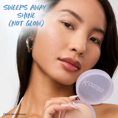 Kosas Cloud Set Pressed Setting Powder – Translucent Shine Control Face Powder, Soft Matte Finish, Breezy (Sheer Light) - Maple Wellness Supplements
