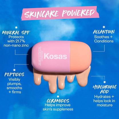 Kosas DreamBeam SPF 40 Mineral Sunscreen for Face + Makeup Prep – Lightweight Hydrating Sun Protection, 40 ml - Maple Wellness Supplements