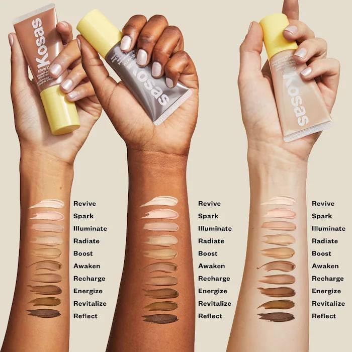 Kosas Glow I.V. - Vitamin-Infused Skin Illuminating Enhancer - Spark. Bonus Premium Korean Sheet Masque with Collagen - Maple Wellness Supplements