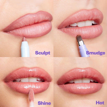Kosas Hotliner Retractable Lip Liner Pencil with Built-In Brush & Sharpener - Easy Contouring, Hydrating, Long-Lasting- Pigmented Creamy Texture for Plumping Lips - Hyaluronic Acid & Konjac - Infinite - Maple Wellness Supplements