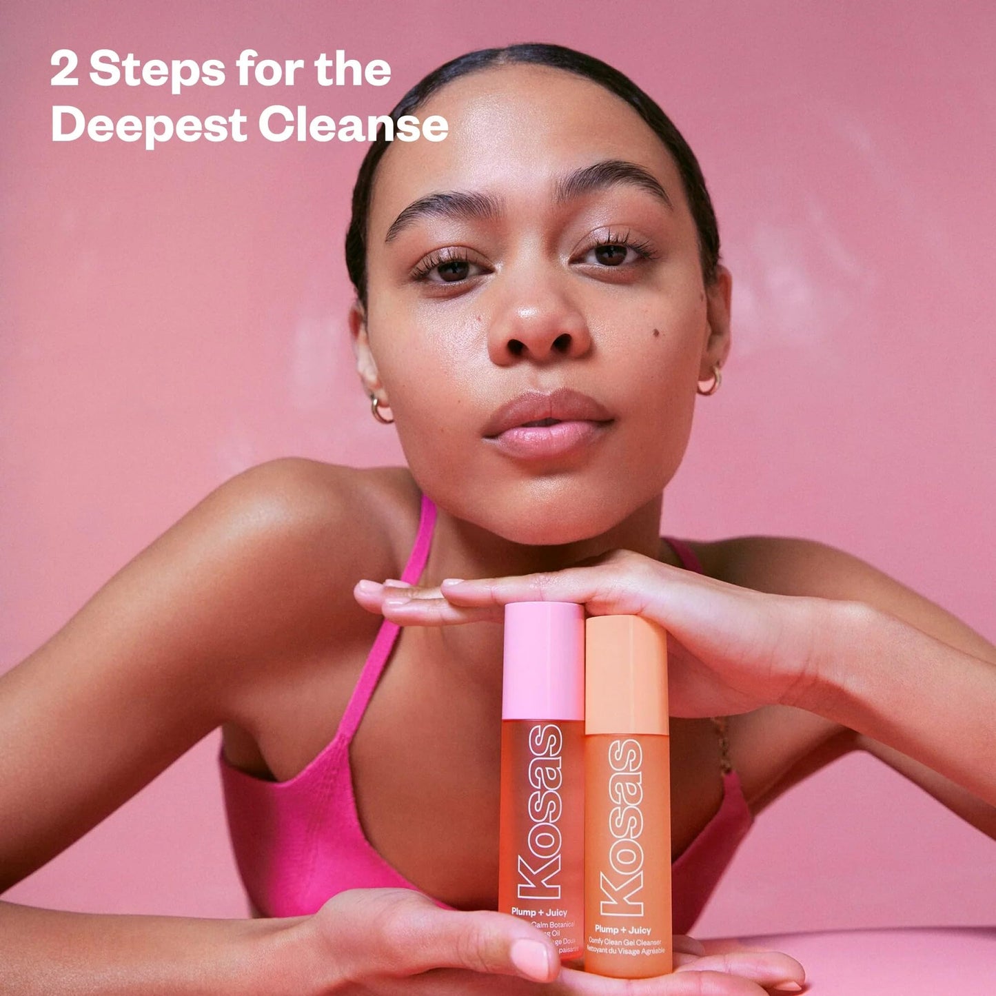 Kosas Mini Plump + Juicy Double Cleansing System — Botanical Oil Cleanser + Gel Cleanser Set, Soap & Sulfate Free, Hydrating Makeup Remover for All Skin Types - Maple Wellness Supplements