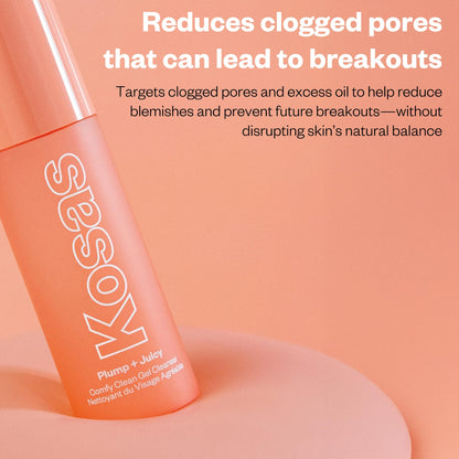 Kosas Plump + Juicy Comfy Clean Gel Cleanser –Hydrating Face Wash for All Skin Types, Deep Clean & Moisturize, Soap & Sulfate Free, with Hyaluronic Acid, Panthenol & Beta Glucan - Maple Wellness Supplements