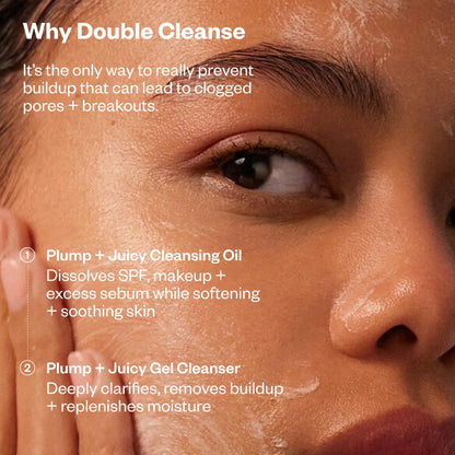 Kosas Plump + Juicy Cushiony Calm Botanical Cleansing Oil – Hydrating Makeup Remover for Sensitive Skin, Non-Greasy Oil Cleanser with Ceramides & Squalane for Soft, Soothed Skin - Maple Wellness Supplements