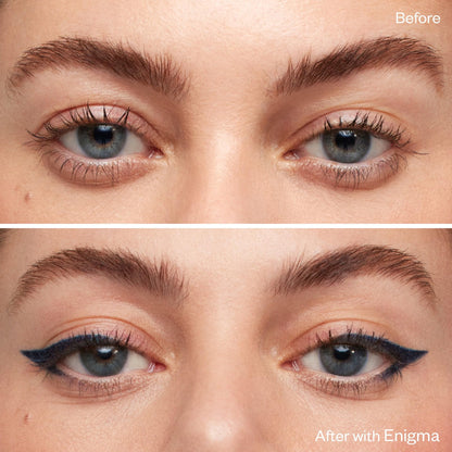 Kosas Soulgazer Gel Eyeliner (Enigma) - Waterproof, Smudge-Proof Pen with Hyaluronic Acid - Retractable Eyeliner Pencil with Sharpener & Smudger, Long-Lasting - Blackened Blue Satin - Maple Wellness Supplements