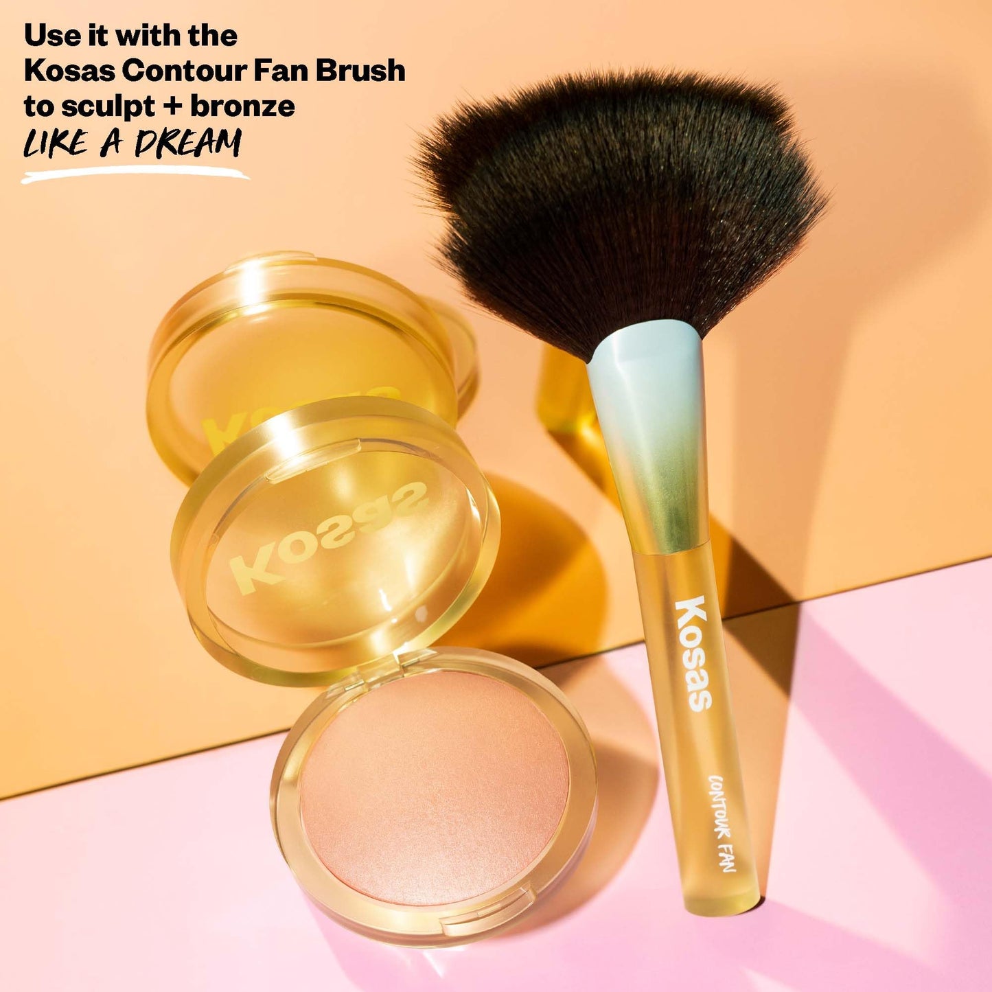 Kosas Sun Show Glowy Warmth Baked Bronzer - Contouring Powder for Cheekbones, Nose & Jawline - Enriched with Concentrated Fatty Acids - Talc-Free, Vegan & Hypoallergenic - Waves - Maple Wellness Supplements