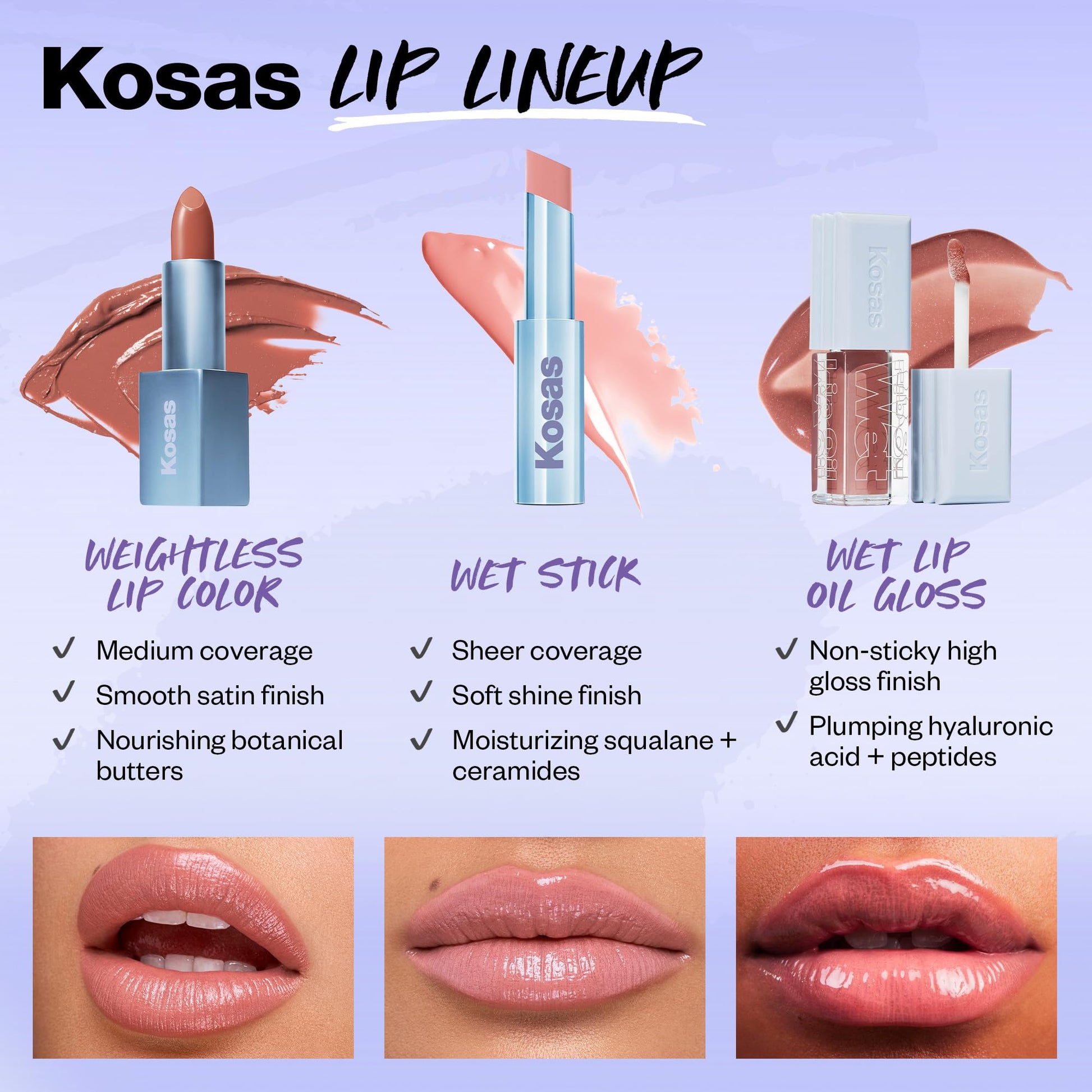 Kosas Weightless Lip Color Nourishing Satin Lipstick - High Impact Lip Color with Clean Formula - Comfy Feel & Soft Finish - Turned On - Maple Wellness Supplements