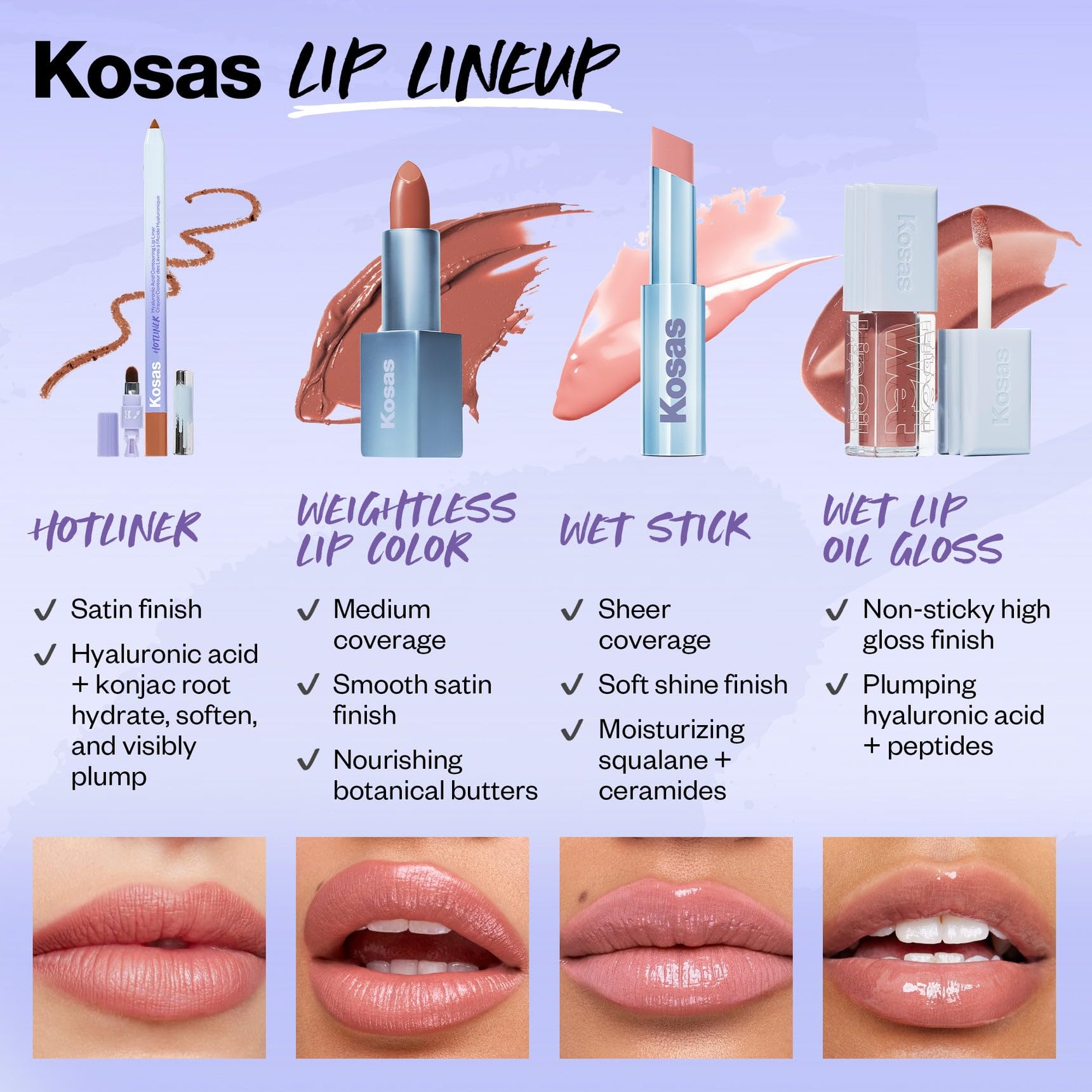 Kosas Wet Lip Oil Gloss| Juicy, Plumping Treatment, (Revealed) - Maple Wellness Supplements