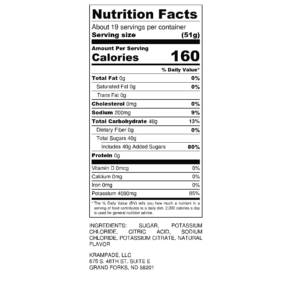 Krampade Original Lemon Lime 4K, 4000 mg Potassium Instant Cramp Relief Electrolyte Drink Powder | Designed for Athletes and Crampers | 19-Serving Resealable Pouch - Maple Wellness Supplements