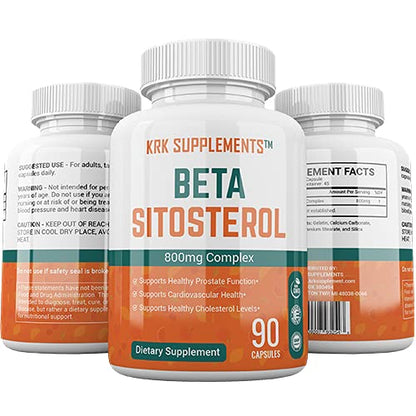 KRK SUPPLEMENTS Bundle Combo for 3 Total Bottles of Beta Sitosterol 800mg - Maple Wellness Supplements
