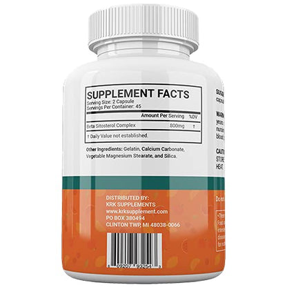 KRK SUPPLEMENTS Bundle Combo for 3 Total Bottles of Beta Sitosterol 800mg - Maple Wellness Supplements