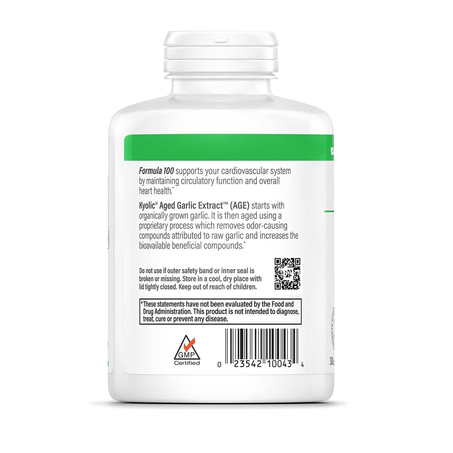 Kyolic Aged Garlic Extract Formula 100, Cardiovascular Health*, 300 Capsules. - Maple Wellness Supplements