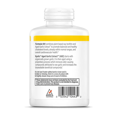 Kyolic Aged Garlic Extract Formula 104, Cholesterol Health*, 300 Capsules - Maple Wellness Supplements
