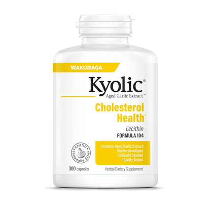 Kyolic Aged Garlic Extract Formula 104, Cholesterol Health*, 300 Capsules - Maple Wellness Supplements