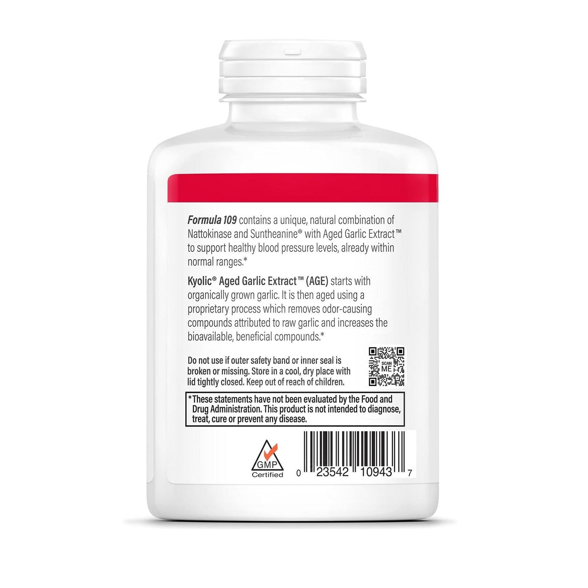 Kyolic Aged Garlic Extract Formula 109, Blood Pressure Health*, 240 Capsules - Maple Wellness Supplements