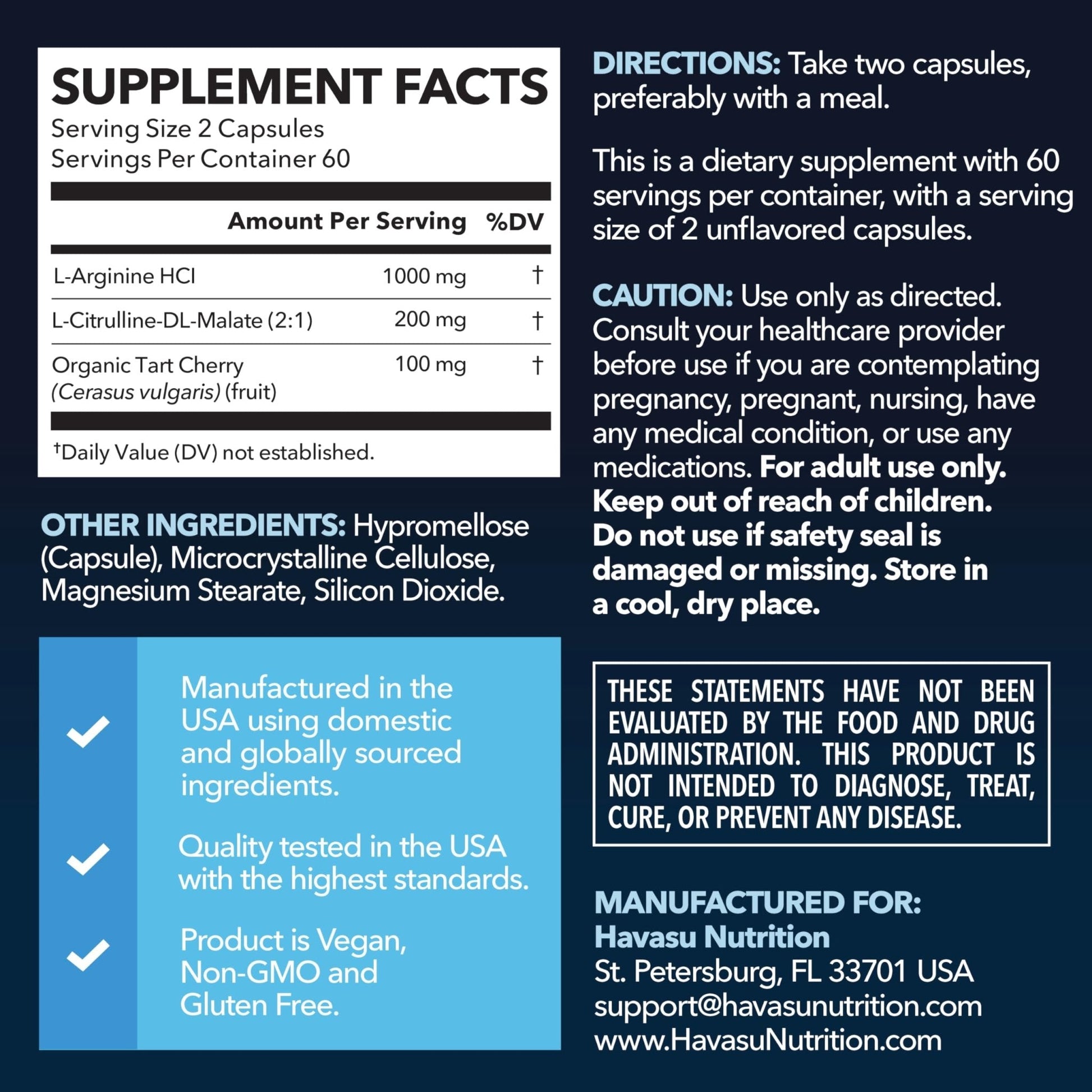L-Arginine Capsules with L-Citrulline - Nitric Oxide Supplement - L Arginine and L Citrulline Blend - 120 Count - Vegan, Non-GMO Capsules for Performance - Maple Wellness Supplements