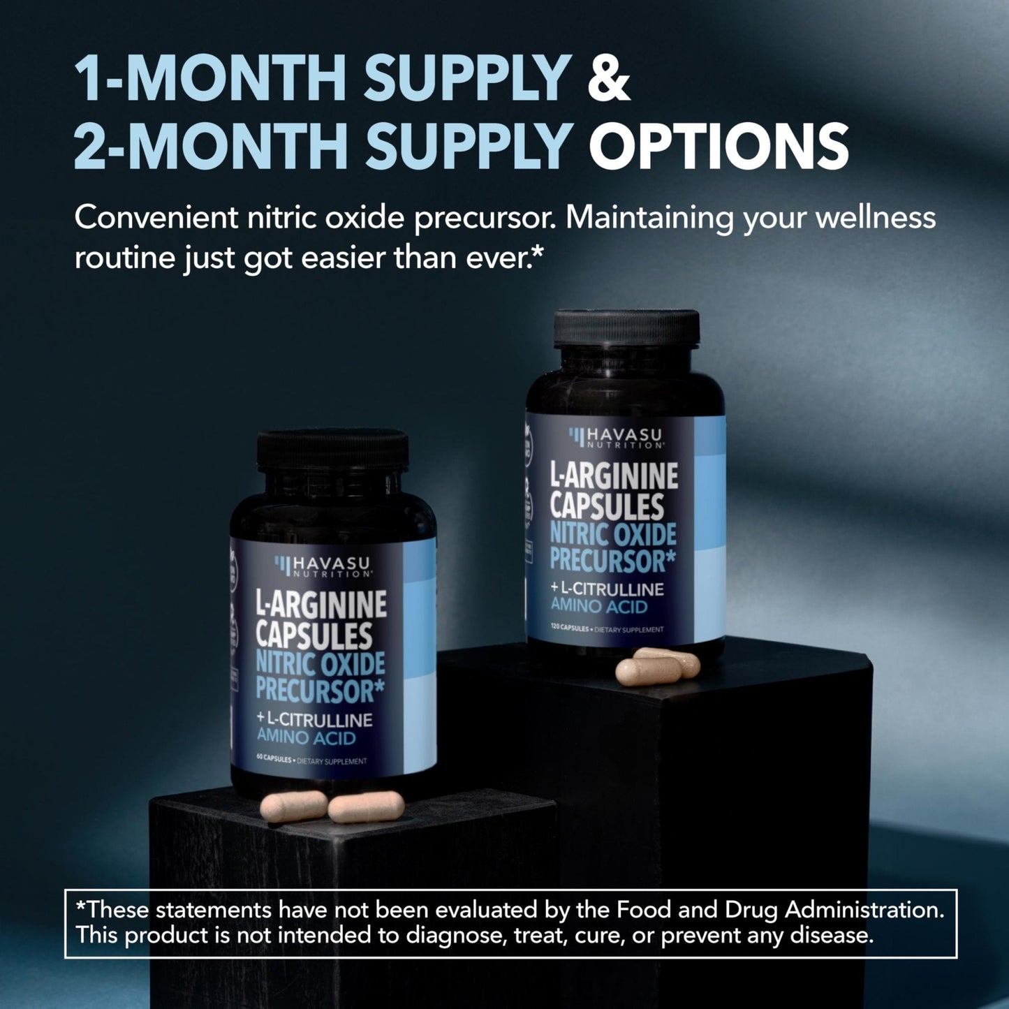 L-Arginine Capsules with L-Citrulline - Nitric Oxide Supplement - L Arginine and L Citrulline Blend - 120 Count - Vegan, Non-GMO Capsules for Performance - Maple Wellness Supplements
