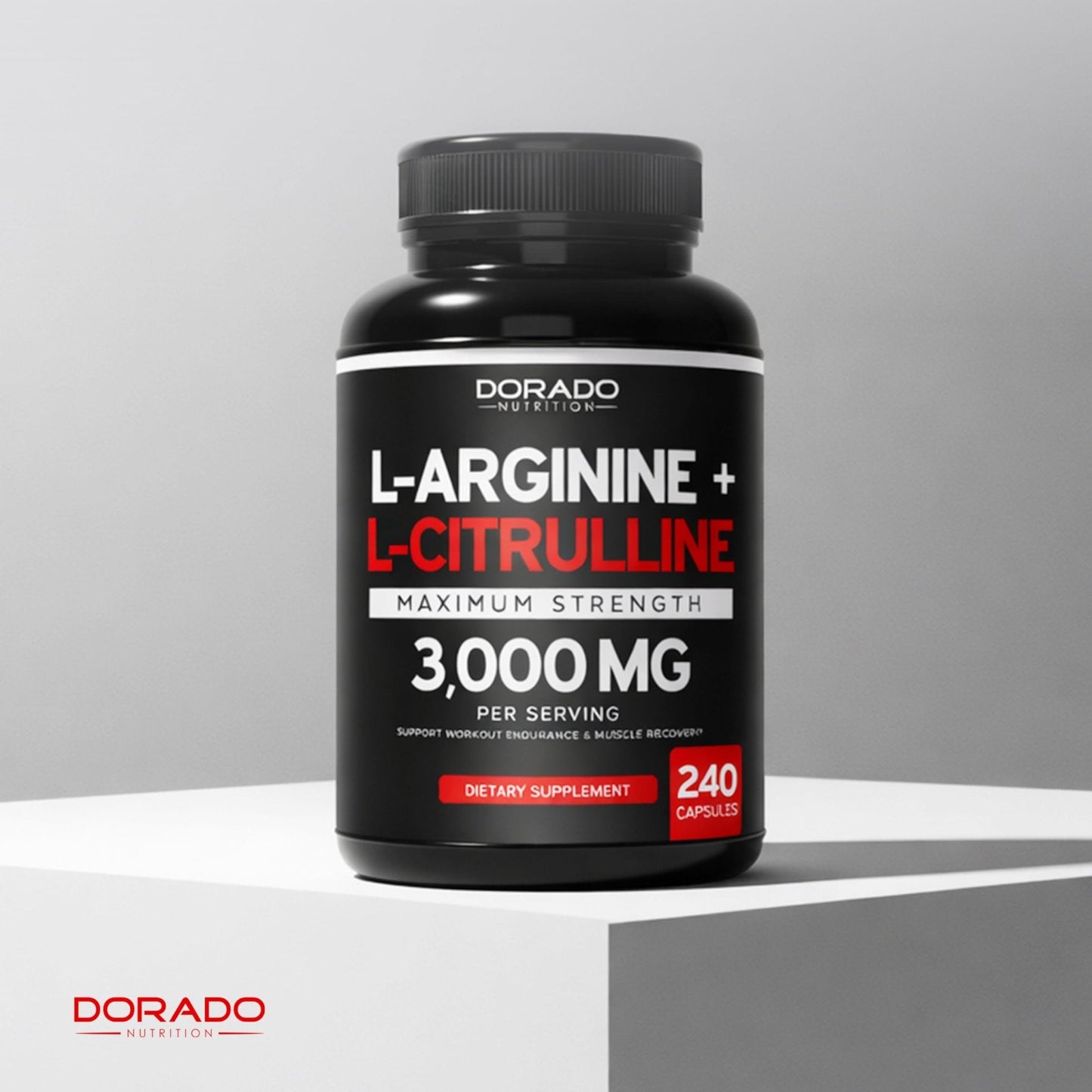 L Arginine L Citrulline Supplement 3000mg (240 Capsules) Nitric Oxide Pills for Men - Stamina, Endurance, Performance for Workouts - NO Supplements for Men - Maple Wellness Supplements