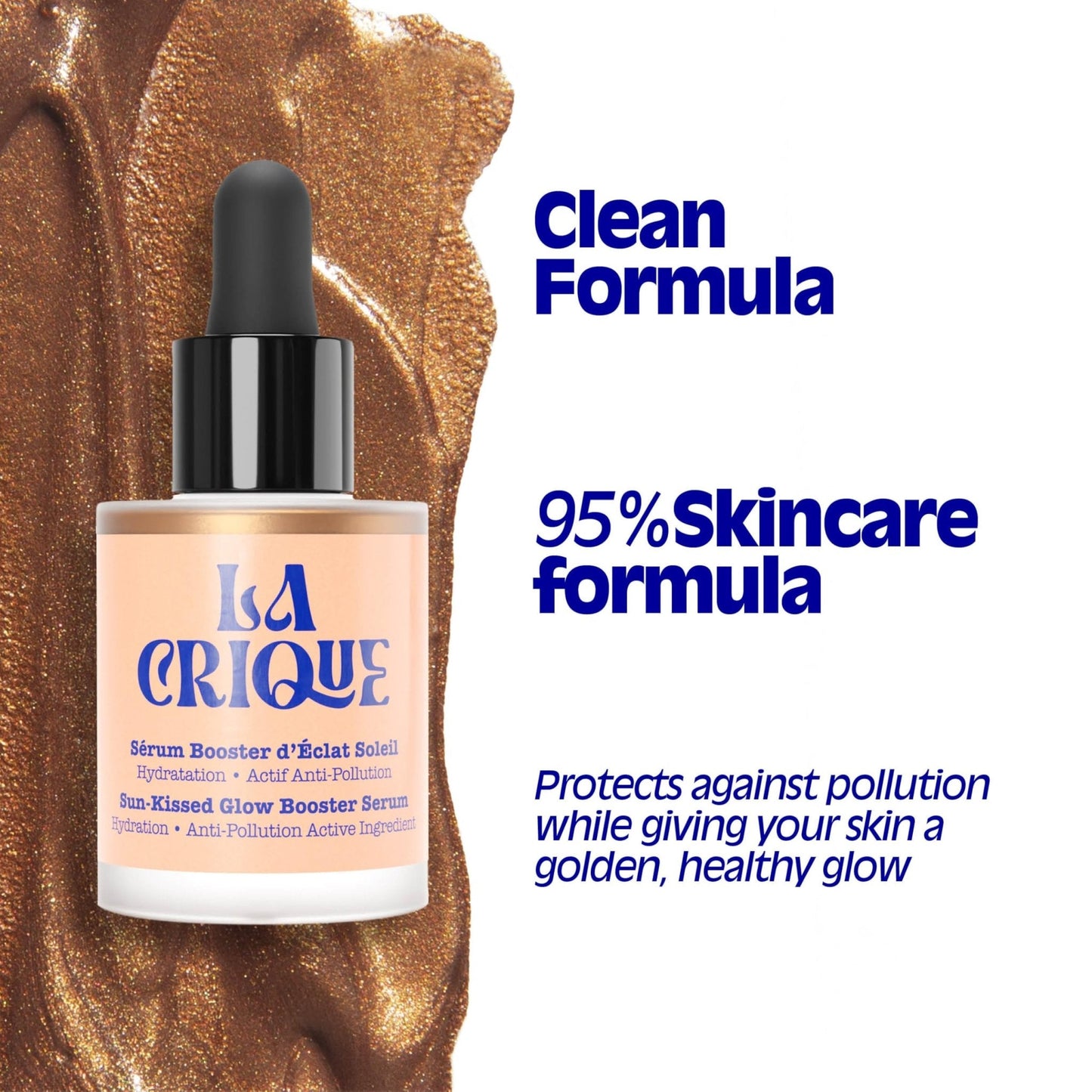 La Crique Bronzing Face Serum - Hydrating Bronzing Drops with Hyaluronic Acid & Anti-Pollution Protection - Natural Sun-Kissed Glow for All Skin Types - Vegan Friendly, Clean Beauty - 1 fl oz - Maple Wellness Supplements