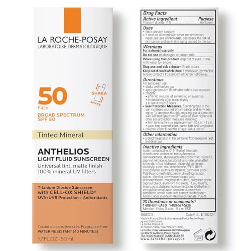 La Roche Posay Anthelios 50 Mineral Tinted Ultra Light Sunscreen Fluid 50ml/1.7oz - Maple Wellness Supplements