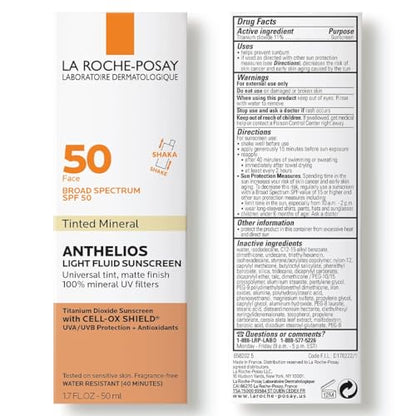 La Roche Posay Anthelios 50 Mineral Tinted Ultra Light Sunscreen Fluid 50ml/1.7oz - Maple Wellness Supplements