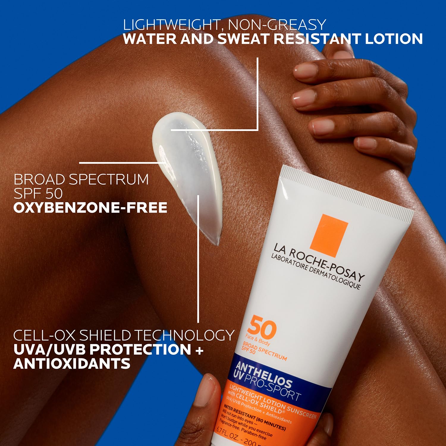 La Roche-Posay Anthelios UV Pro-Sport SPF 50 Sunscreen for Face & Body, Water & Sweat Resistant with Non-Drip Formula, Invisible Broad Spectrum Sunscreen Lotion - Maple Wellness Supplements