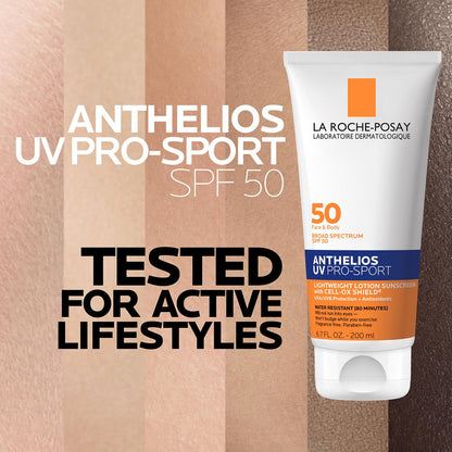 La Roche-Posay Anthelios UV Pro-Sport SPF 50 Sunscreen for Face & Body, Water & Sweat Resistant with Non-Drip Formula, Invisible Broad Spectrum Sunscreen Lotion - Maple Wellness Supplements