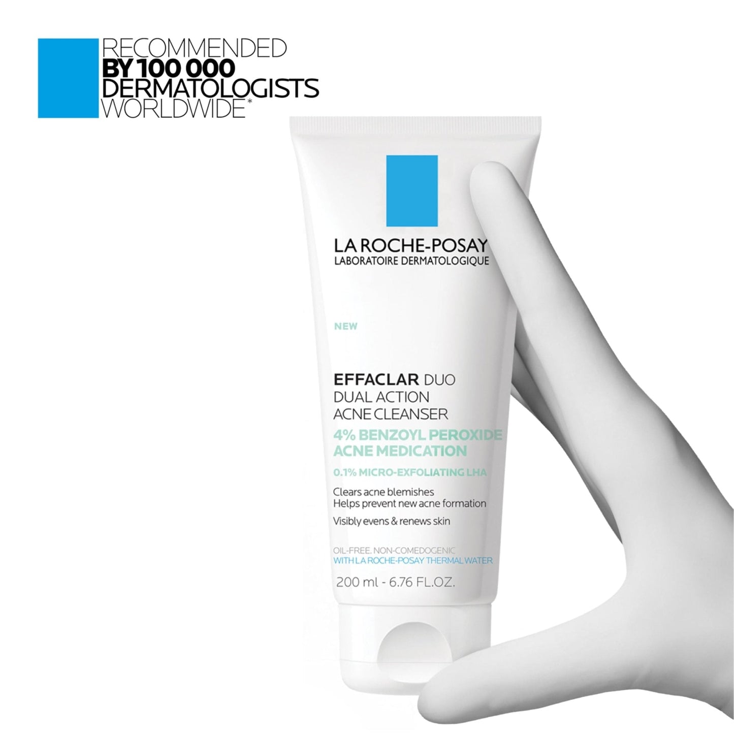 La Roche-Posay Effaclar Dual Acne Face Wash With 4% Benzoyl Peroxide & LHA Exfoliant - Maple Wellness Supplements