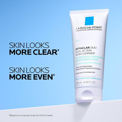 La Roche-Posay Effaclar Dual Acne Face Wash With 4% Benzoyl Peroxide & LHA Exfoliant - Maple Wellness Supplements