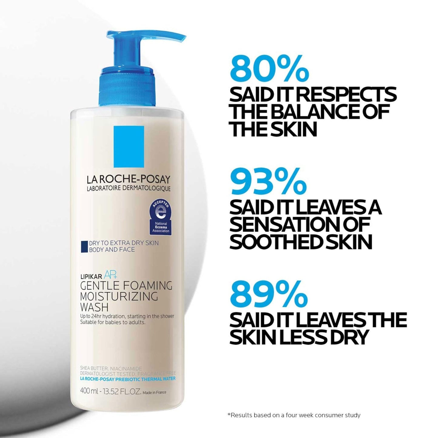 La Roche-Posay Lipikar AP+ Gentle Foaming Moisturizing Wash, Shea Butter + Niacinamide - Maple Wellness Supplements