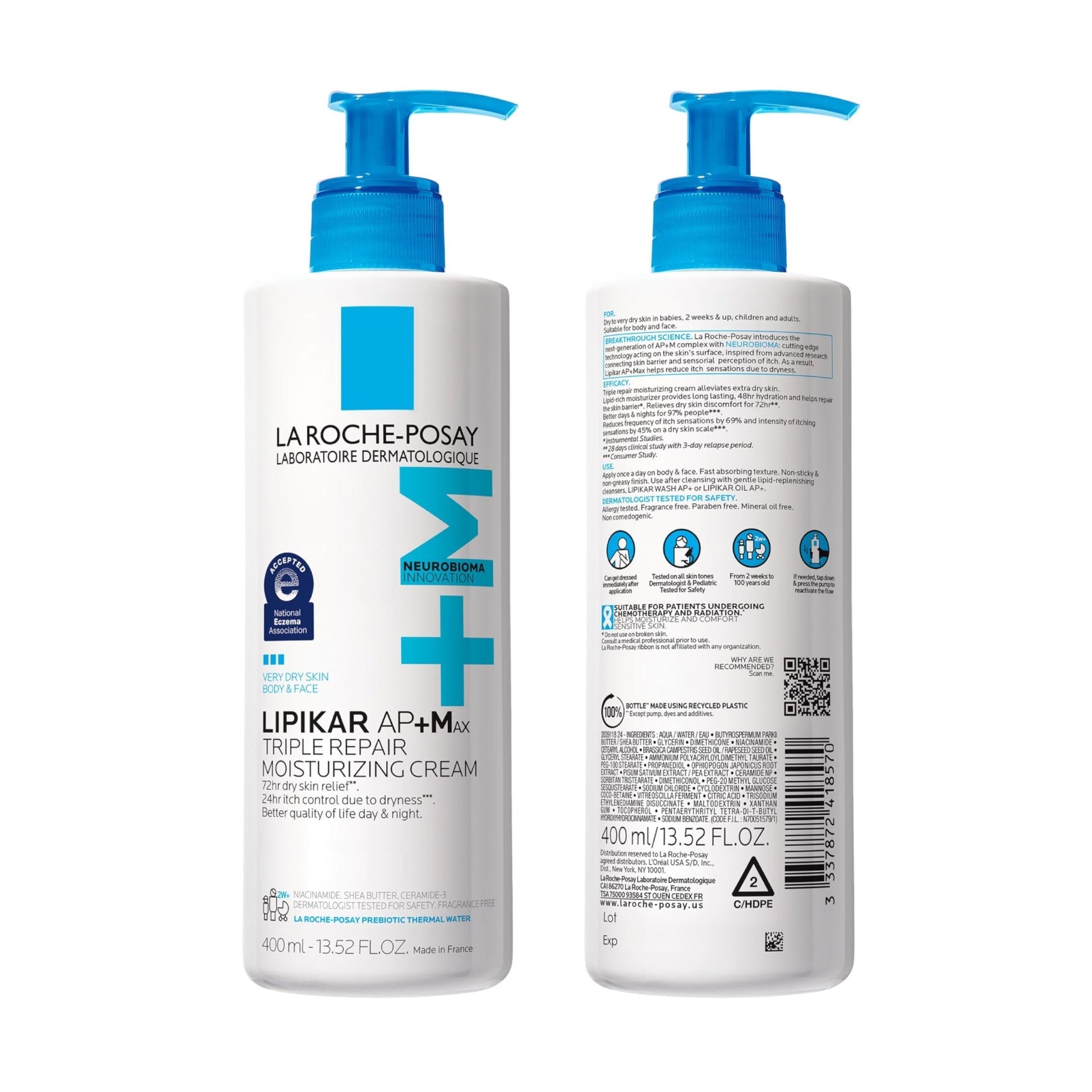 La Roche-Posay Lipikar AP+MAX Triple Repair Moisturizing Body Cream | Face & Body Lotion - Maple Wellness Supplements