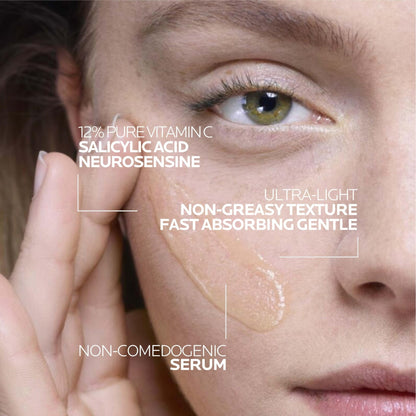La Roche-Posay Pure Vitamin C Serum For Face With Hyaluronic Acid & Salicylic Acid, Hydrating & Brightening Serum - Maple Wellness Supplements
