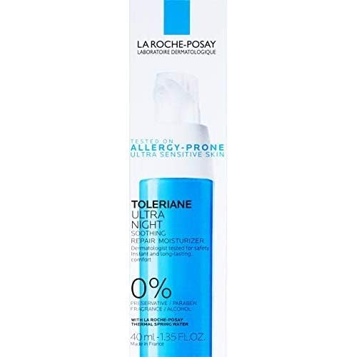 La Roche-Posay Toleriane Dermallergo Night Cream for Face, Intense Soothing Moisturizer with Vitamin E, Allergy Tested - Maple Wellness Supplements
